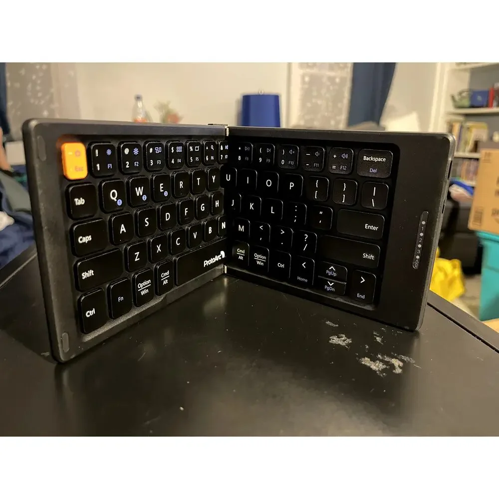 Foldable Bluetooth Keyboard, XK04 Folding Wireless Portable Travel Fullsize NEW